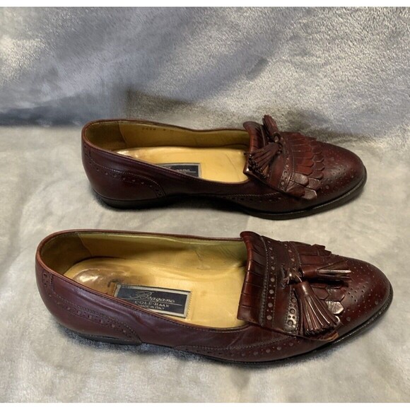 Bragano Cole Haan Men\'s‎ Loafers 9M Brown Leather Tasseled Kiltie Italy Vibram main image 4